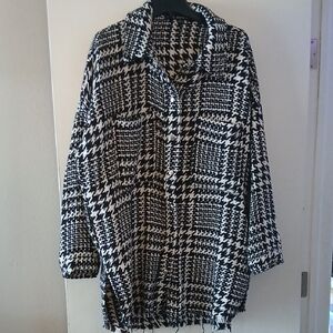HYFVE Black and White Plaid Blazer